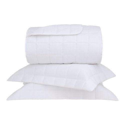 Kit Colcha Damask Stripes Blanco - 290X250