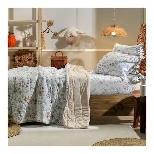 Juego De Cubrecama Ayni Mundo Kids Malha Antim. 1 70M X 2 40M