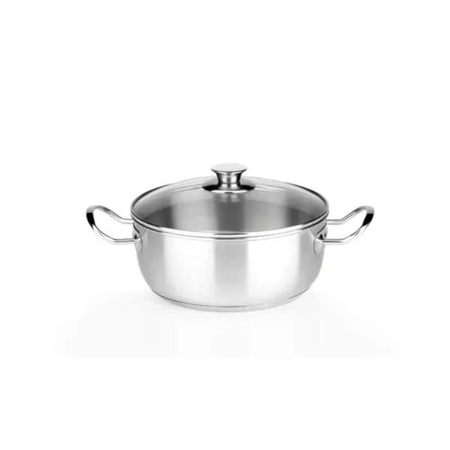 Olla Acero Inox 26Cm 5L Tapa Vidrio Chef