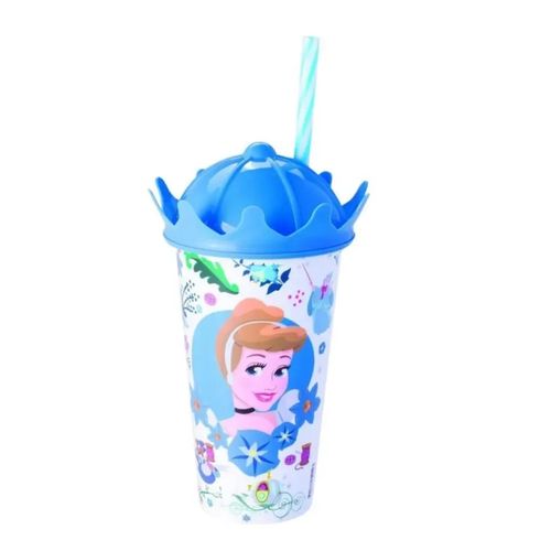 Vaso Con Tapa Corona 500Ml Princesa Cenicienta