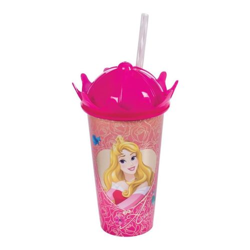 Vaso Con Tapa Corona 500Ml Princesa Aurora