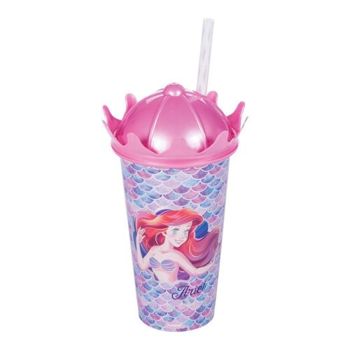 Vaso Con Tapa Corona 500Ml Princesa Ariel