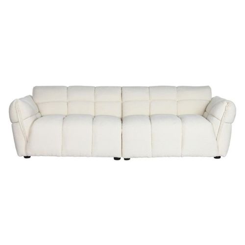 Sofa Poliester Madera 260X108X82 Bucle Blanco