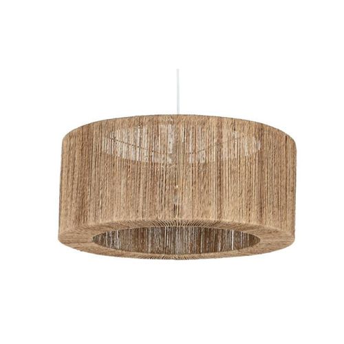 Lampara Techo Yute Metal 60X60X25 Natural Marron