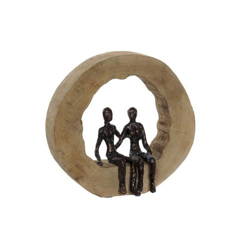 Figura Mango Aluminio 27 5X9X27 Pareja Tallado