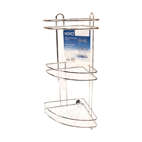 Organizador Para Baño Esquinero 3Niv Ac Cromado Plast