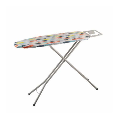 Tabla De Planchar Blanca 122X33Cm Forro Azul Gris