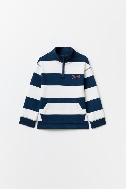 Sudadera Rayas Cuello Y Bolsillo