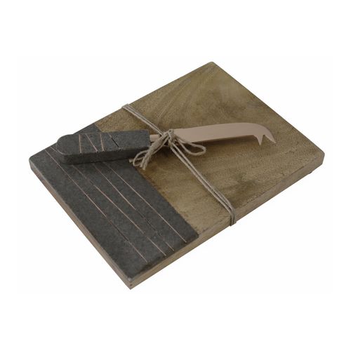 Juego Tabla Para queso Concuchillo 2Pz 15X20X2Cm