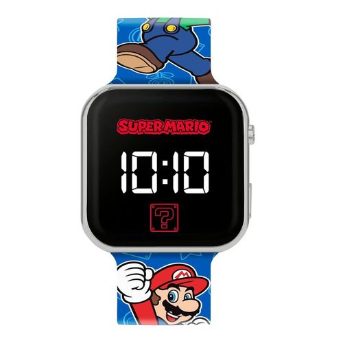 Reloj Super Mario Led Azul Marioluigi