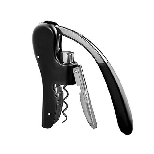 Sacacorchos Con Bomba De Palanca Negro Acero Inox