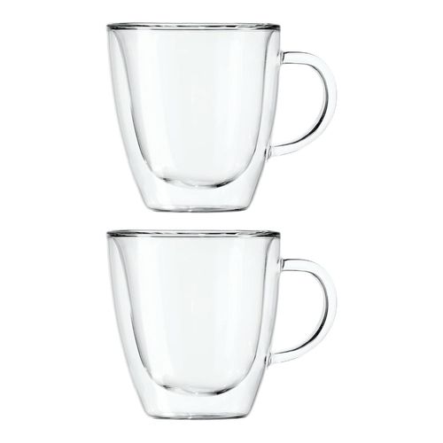 Juego De 2 Tazas De Café Vidrio 355Ml Con Doble Pared