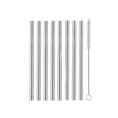 Set 8 Pza Pajitas Acero Inox Con Cepillo