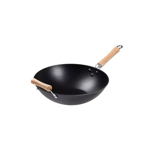 Sarten Joyce Chen Professional Series Hierro Fundido De 14 Pulg Wok Con Mango De Arce