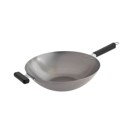 Sarten Joyce Chen Serie Profesional De 14 Pulg De Carbono Wok De Acero Con Mangos Fenólicos