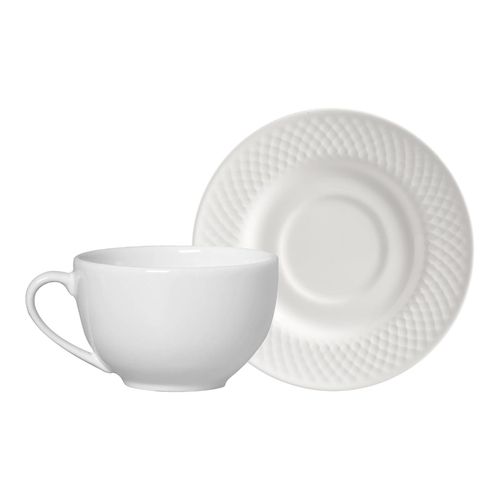 Taza de Té con platillo Split Blanco Alt 75 cm Vol 250 ml