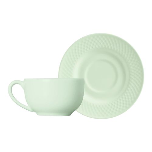 Taza de Té con platillo Mint Matte Alt 75 cm Vol 250 ml