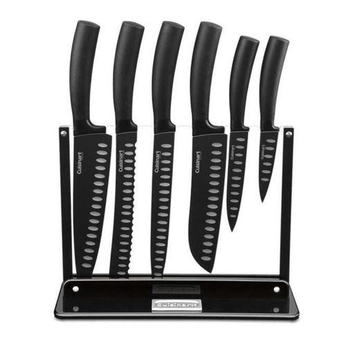 Juego De Cuchillos De 7 Pz Con Soporte Acrílico Negro