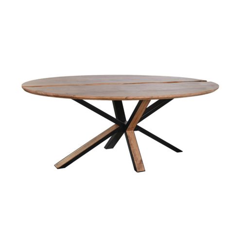Mesa Ovalada Comedor Acacia 200X100X80 Natural