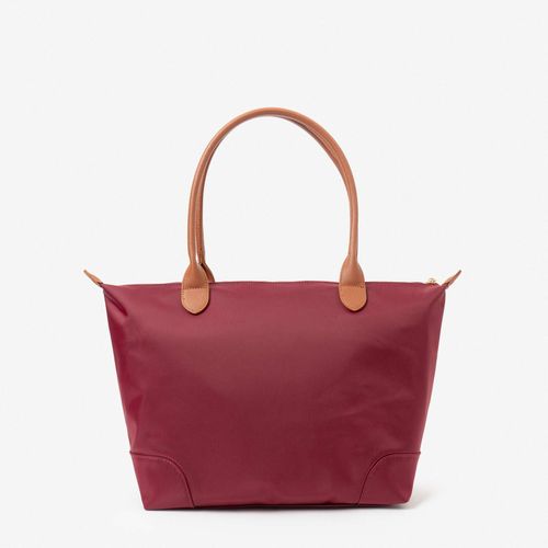 Shopper Grande De Tela Con Doble Asa Corta Rojo