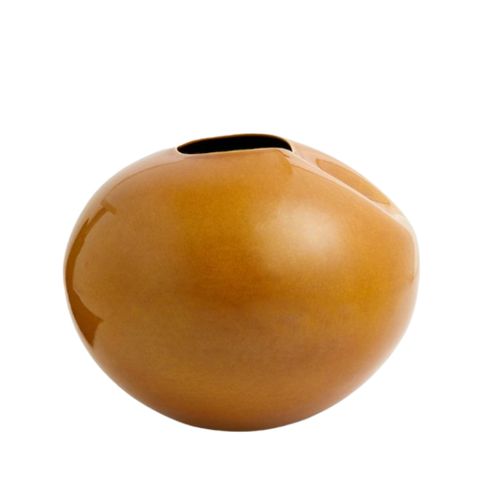 Jarron Rnd Hueco Grande Mostaza 34X34X26 Cm