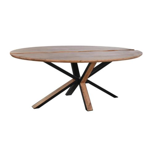 Mesa Ovalada Comedor Acacia 200X100X80 Natural