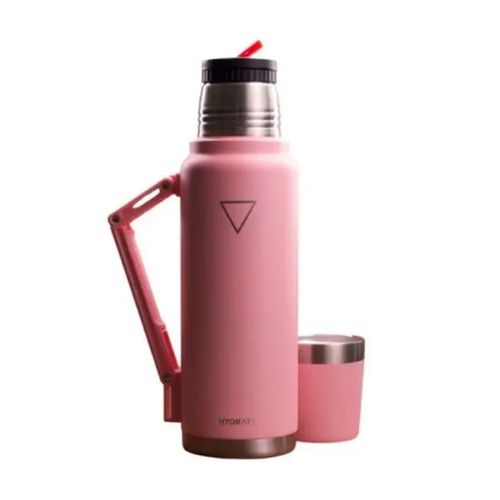 Promo Termo Mate 1200 Ml Rosado Pastel Mas Guampa De Regalo