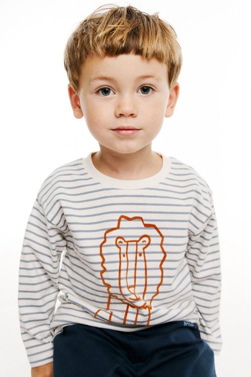 Remera Mangas Largas Rayas Animal Estampado