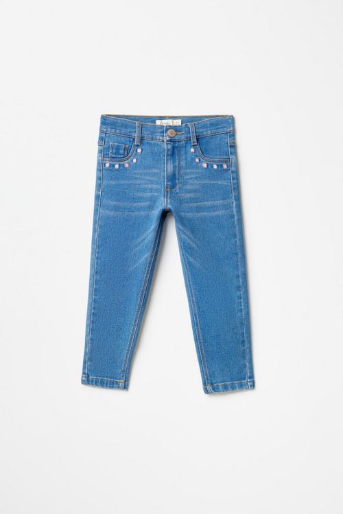 Jeans Denim Skinny Bordados