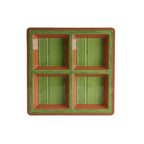 Plato De Bocadillos 4 Div 34X34X3,5Cm Melamina Unike