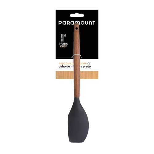 Espatula De Silicona Con Mango De Madera Negro