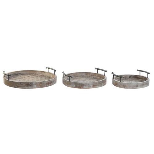 Bandeja Decoracion Set 3 Mango Metal 46X46X10
