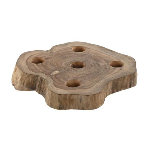 Portavela Teca 30X30X5 5 Agujeros Natural