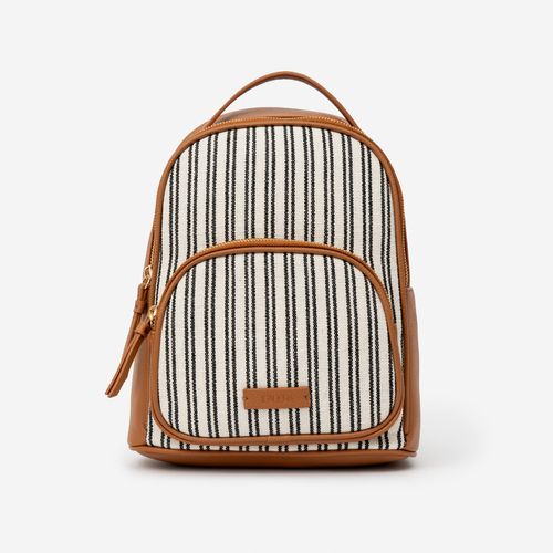 Mochila Estampada Con Bolsillo Frontal Con Cierre