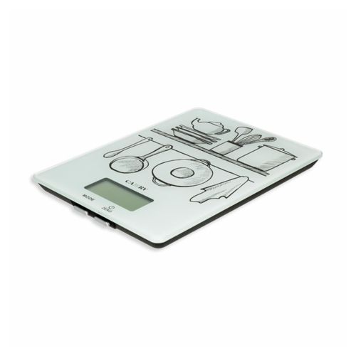 Balanza Cocina Diseño Utensilios Blanco Y Negro