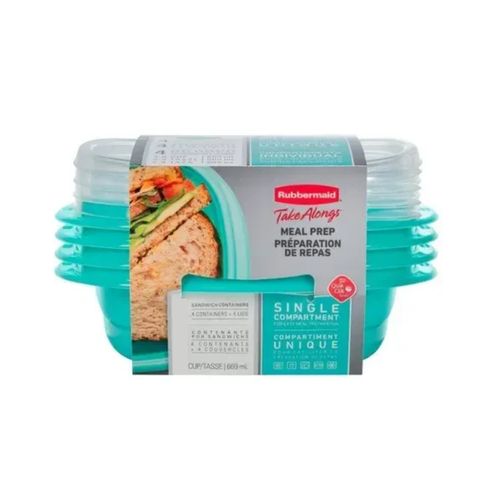 Tupper Rectangular  Con 3 Divisorias  1.11 Lts X 8 Unidades