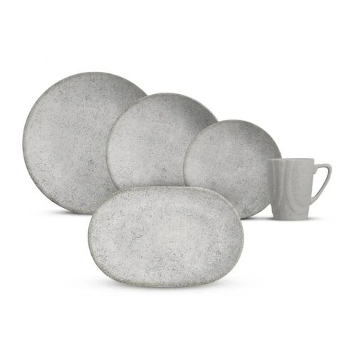 Juego De Vajillas De 17 Pzs C/Fuente Concrete Matte