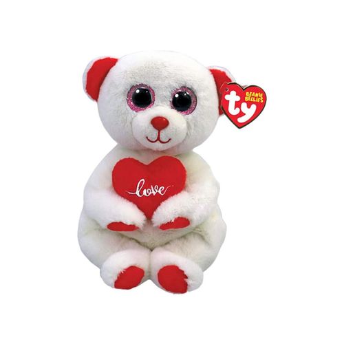 Ty Beanie Bellies Desi Oso Blanco C Corazón Regular