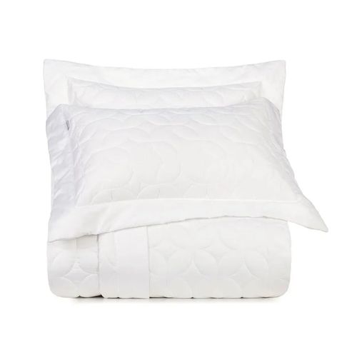 Juego  Cubrecama  3Pc Bordados En Satin 300 Hilos  Heritage  2,50M X 2,60M Blanco