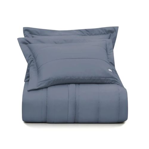 Juego Cubrecama Liso 300 Hilos Básica 3,00M X 3,00M Azul Flint