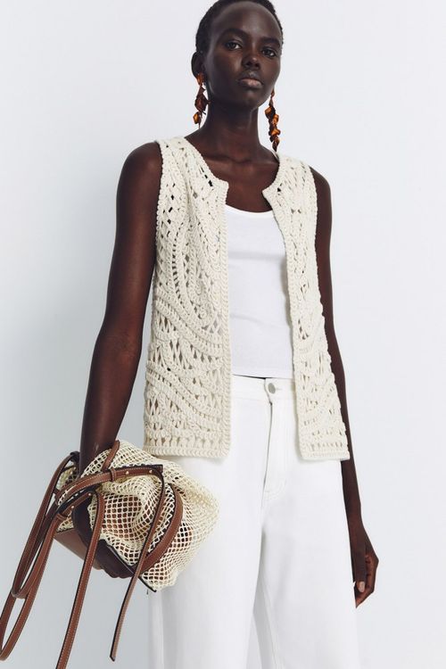 Chaleco Macrame Largo