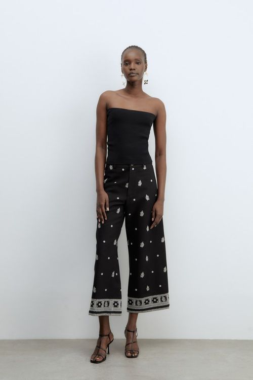 Pantalón Ancho Bordados