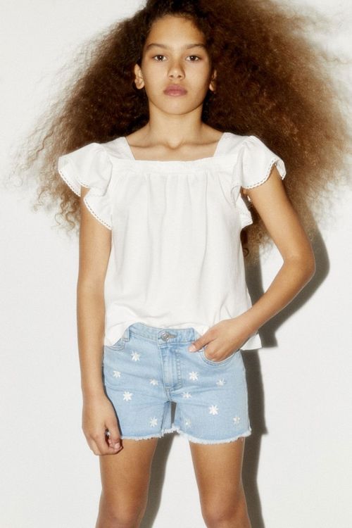 Short Denim Aop Bordados