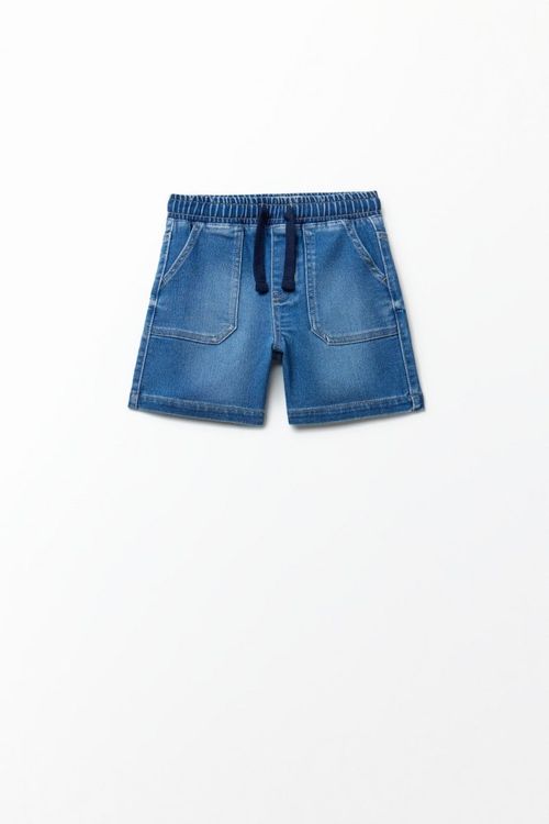 Bermuda Denim Terry Cintura Goma