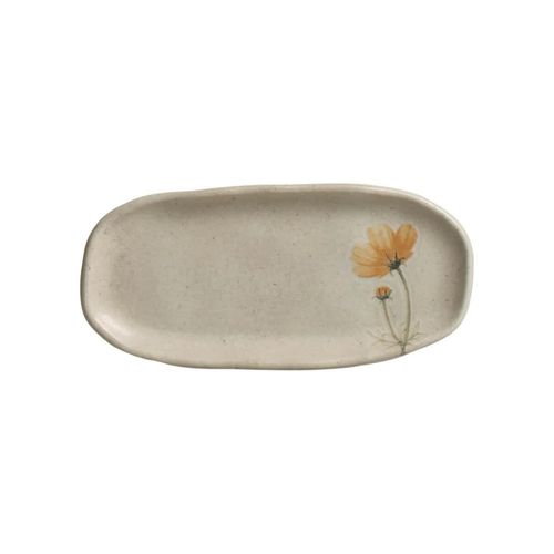 Fuente Ovalada Llana Orgânico Essências Stoneware 16.5X8Cm Campestre