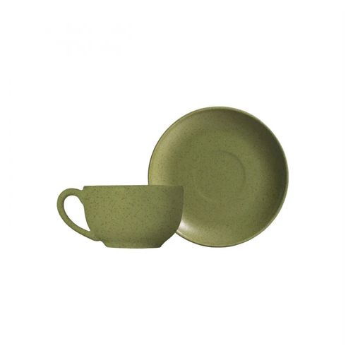 Taza De Té Con Platillo Coup Organic Olive Matte 250 Ml