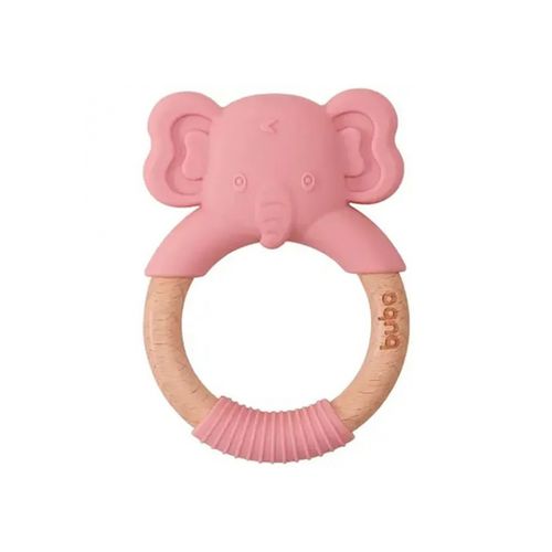 Mordillo De Bambu C Agarradera Y Punta De Silicona Rosa