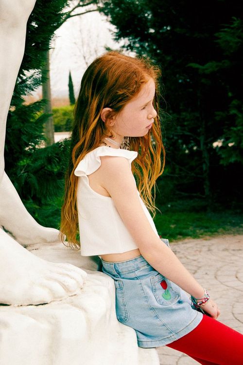 Remera Top Rib Volantes