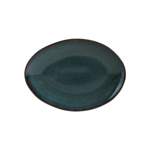 Plato De Postre Ovalado Orgânico Avant Garde Stoneware 22.5X2.5Cm Oceano
