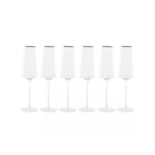 Juego De 6 Copas Cristal 6,5X6,5X25 400Ml Rayado